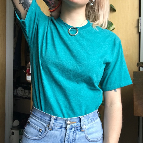 Teal // Aqua heathered tee 💫 - Picture 6 of 7